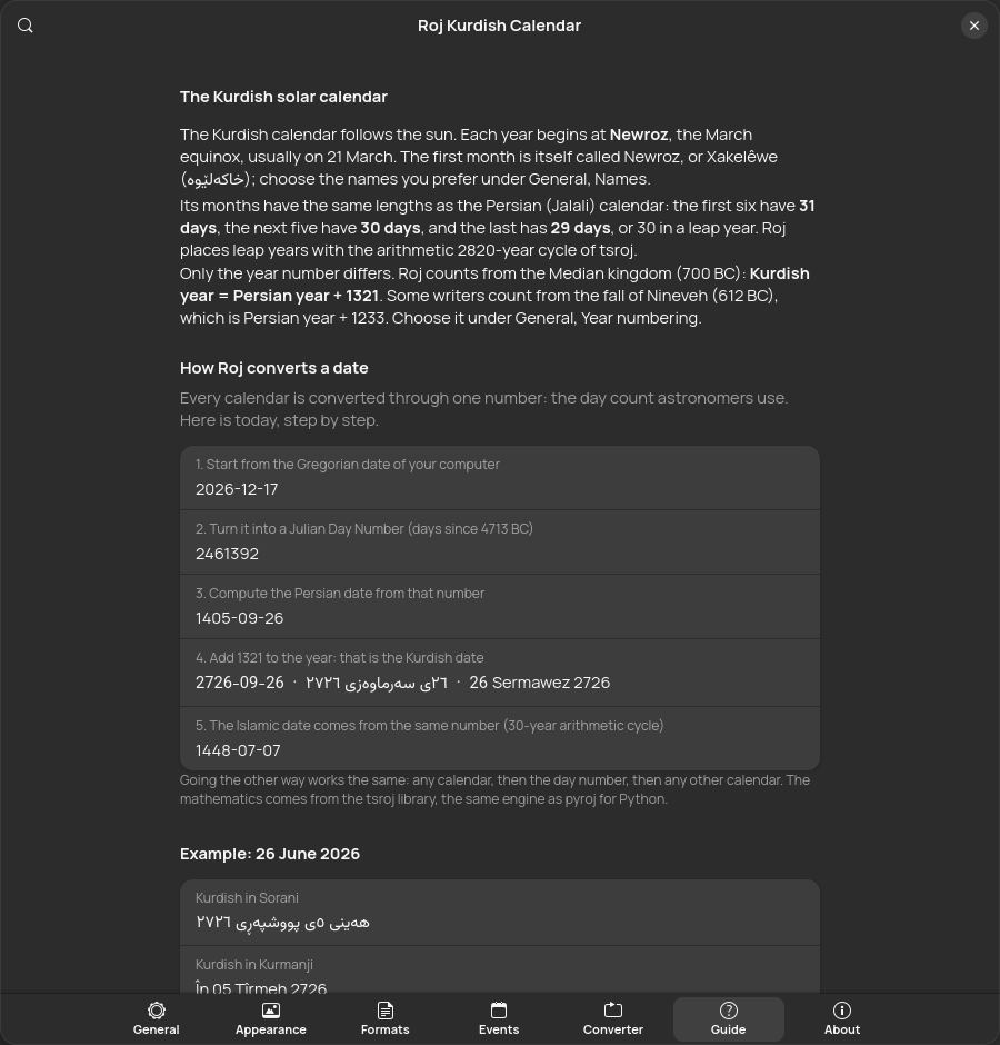Guide page